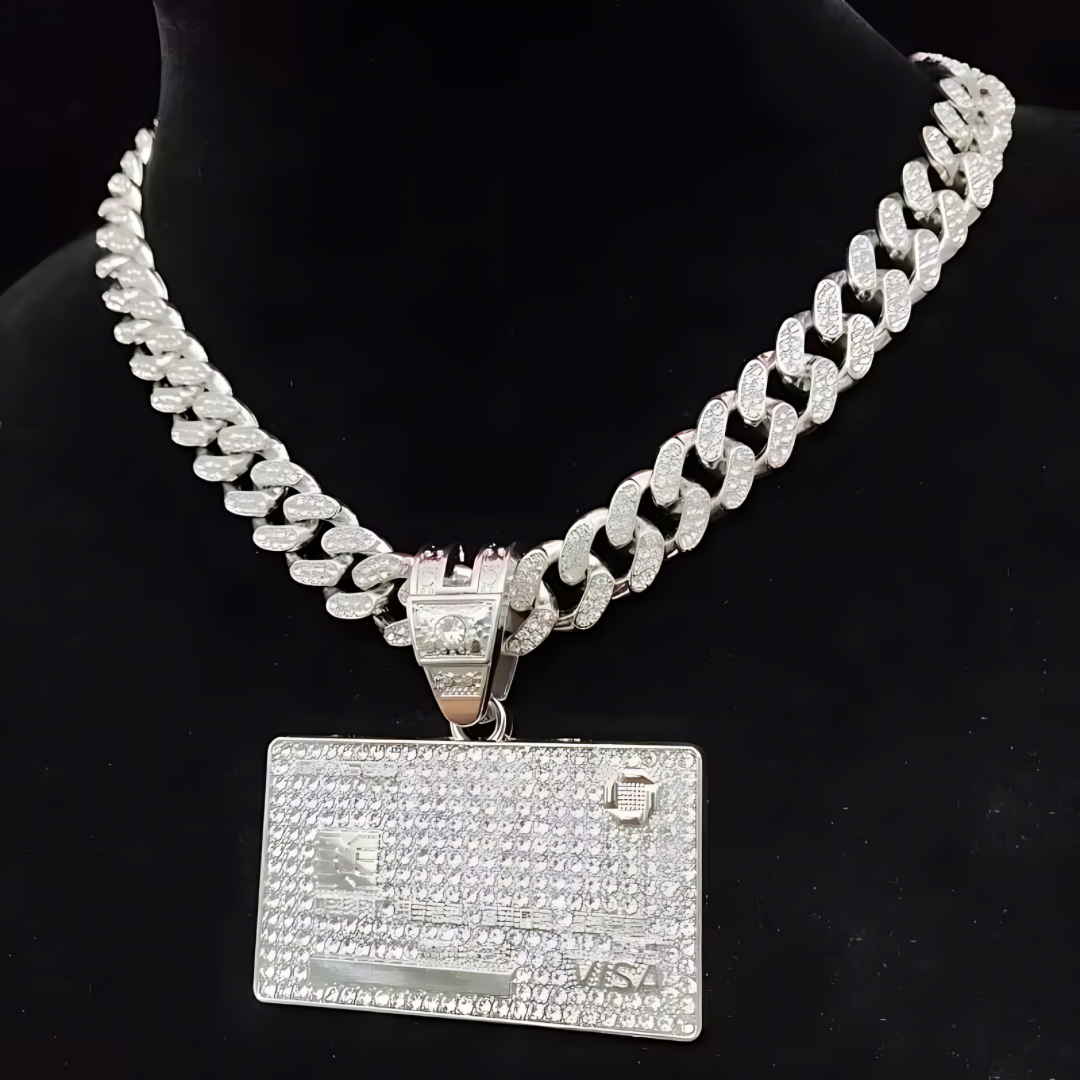 Bank Card Pendant 20” Cuban Chain