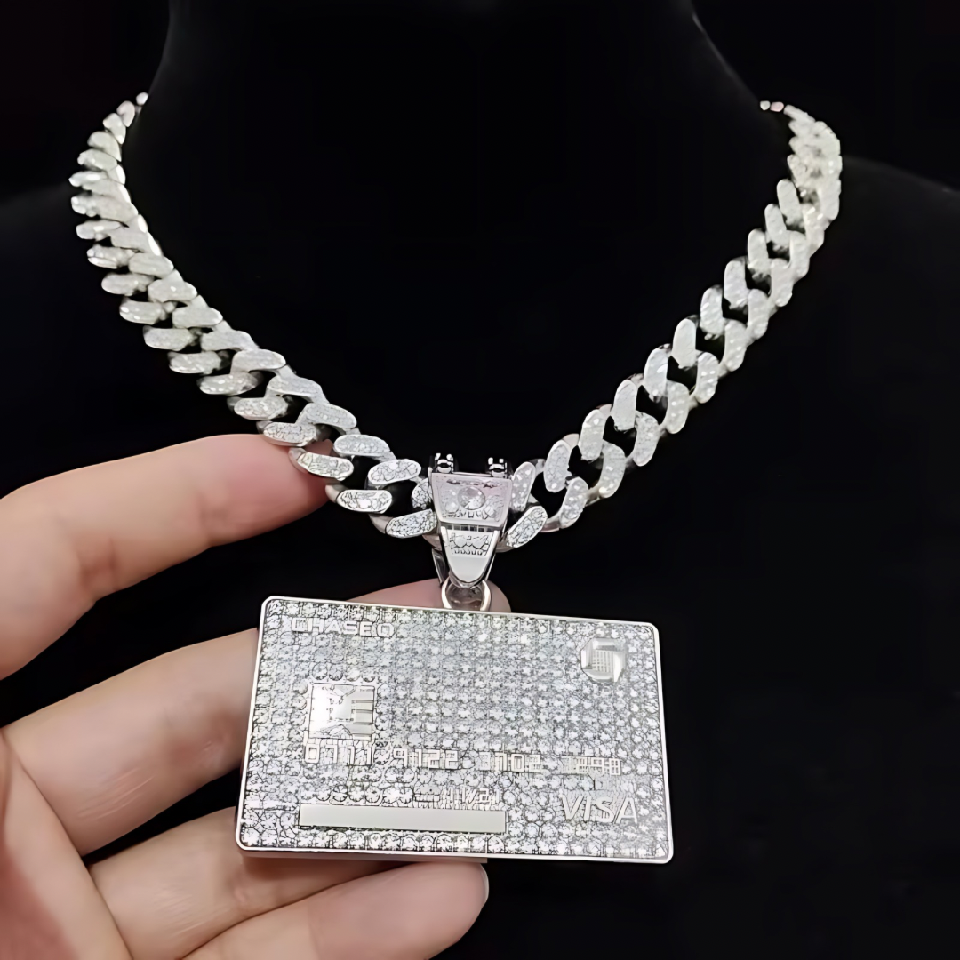 Bank Card Pendant 20” Cuban Chain