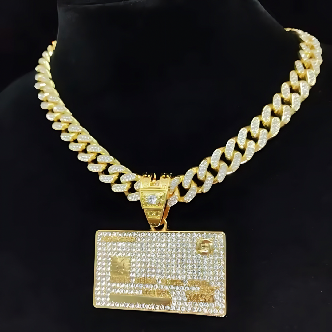 Bank Card Pendant 20” Cuban Chain