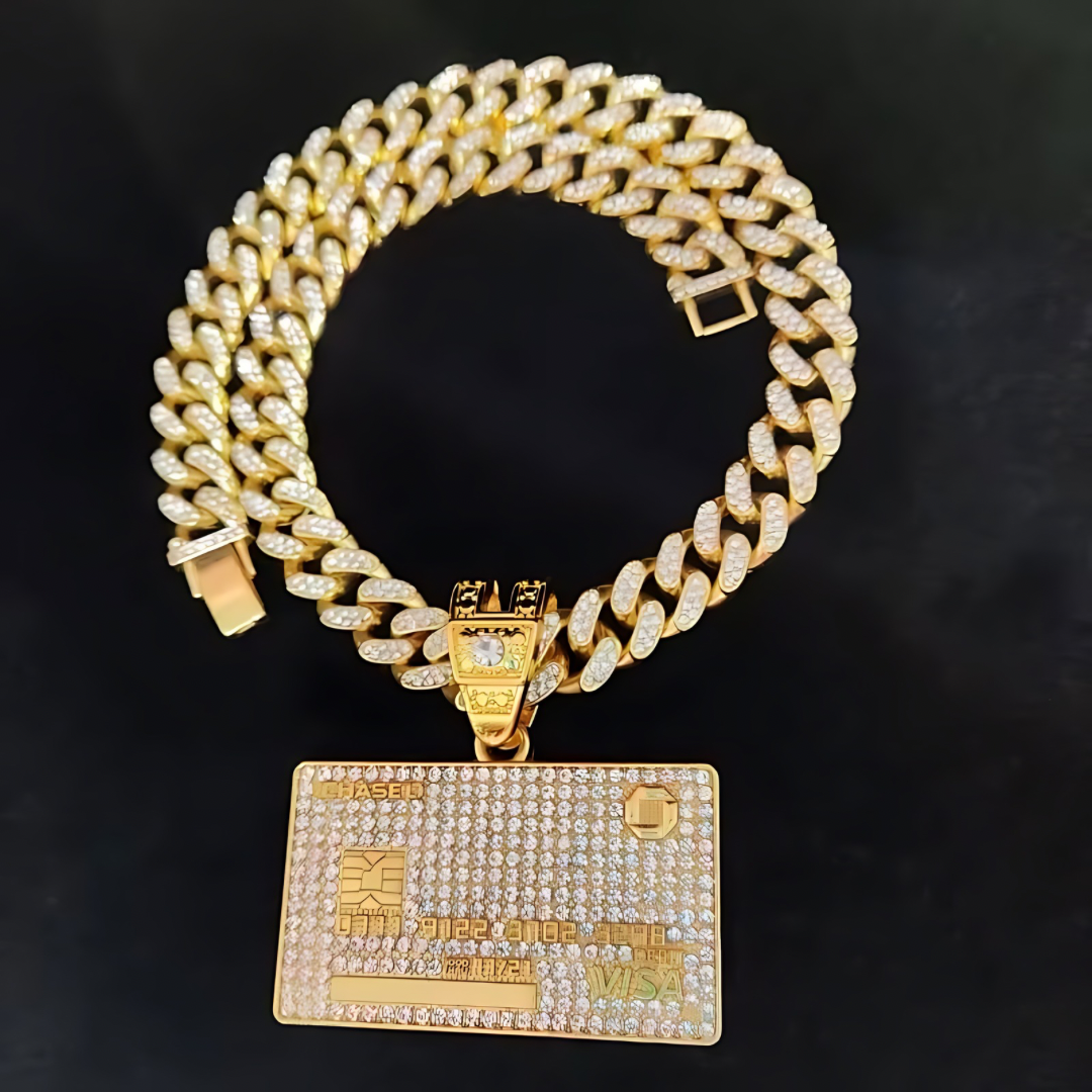Bank Card Pendant 20” Cuban Chain